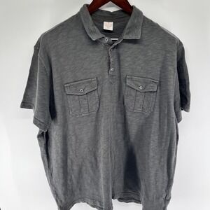 Lucky Brand Handcrafted Cotton Polo with Pockets XXL Gray